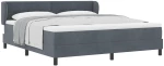 vidaXL Κρεβάτι Box Spring με Στρώμα Σκούρο Γκρι 180x200 εκ. Βελούδο