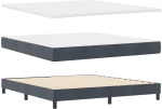 vidaXL Κρεβάτι Box Spring με Στρώμα Σκούρο Γκρι 180x200 εκ. Βελούδο