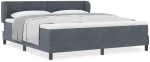 vidaXL Κρεβάτι Box Spring με Στρώμα Σκούρο Γκρι 180x200 εκ. Βελούδο
