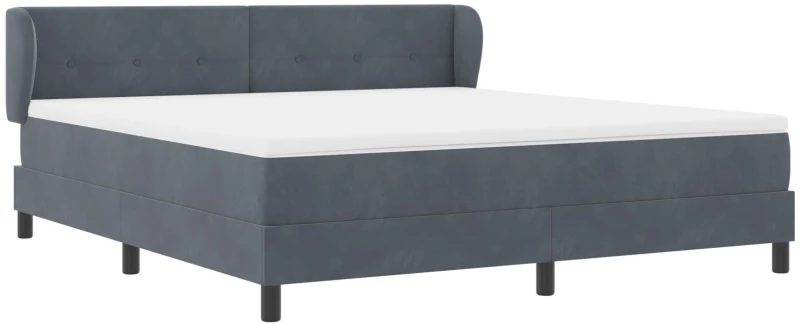 vidaXL Κρεβάτι Box Spring με Στρώμα Σκούρο Γκρι 180x200 εκ. Βελούδο