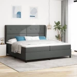 vidaXL Κρεβάτι Box Spring με Στρώμα σε Σκούρο Γκρι, 200x200 εκ. Ύφασμα