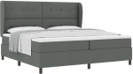 vidaXL Κρεβάτι Box Spring με Στρώμα σε Σκούρο Γκρι, 200x200 εκ. Ύφασμα