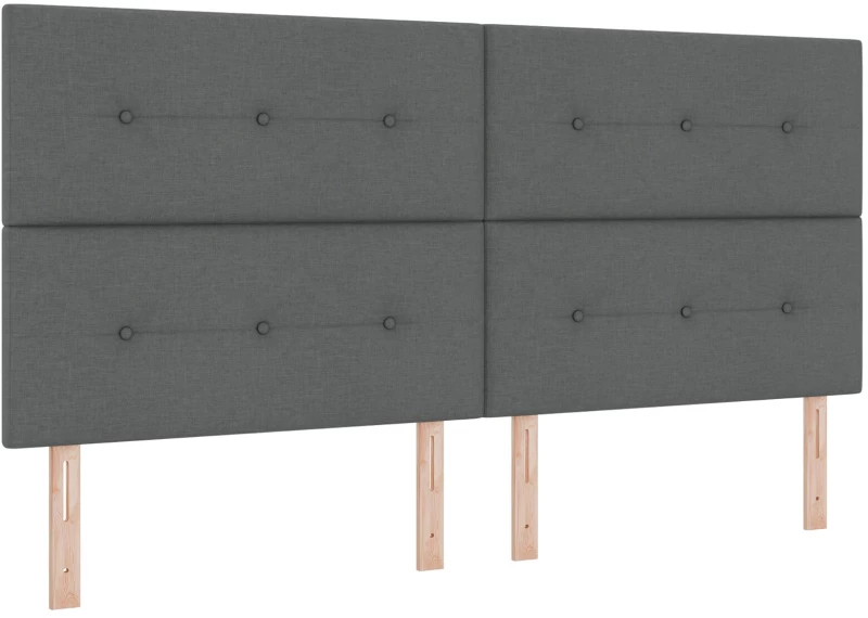 vidaXL Κρεβάτι Box Spring με Στρώμα σε Σκούρο Γκρι, 200x200 εκ. Ύφασμα