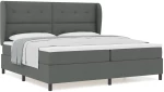 vidaXL Κρεβάτι Box Spring με Στρώμα σε Σκούρο Γκρι, 200x200 εκ. Ύφασμα