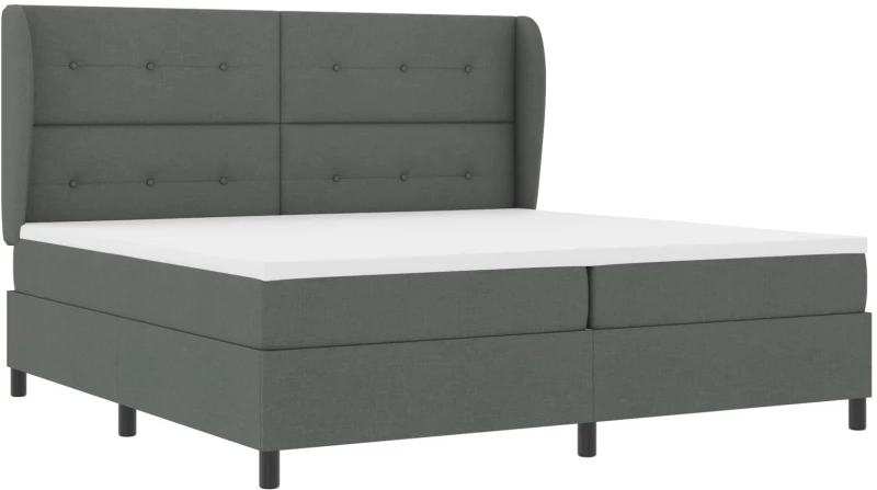 vidaXL Κρεβάτι Box Spring με Στρώμα σε Σκούρο Γκρι, 200x200 εκ. Ύφασμα