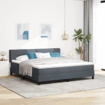 Κρεβάτι Box Spring με Στρώμα vidaXL Γκρι Σκούρο 180x200 εκ. Βελούδο