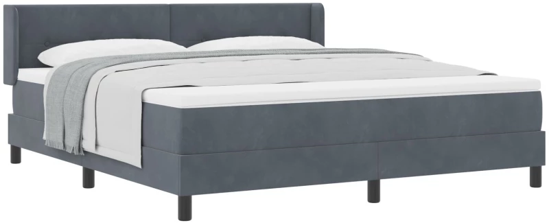 Κρεβάτι Box Spring με Στρώμα vidaXL Γκρι Σκούρο 180x200 εκ. Βελούδο