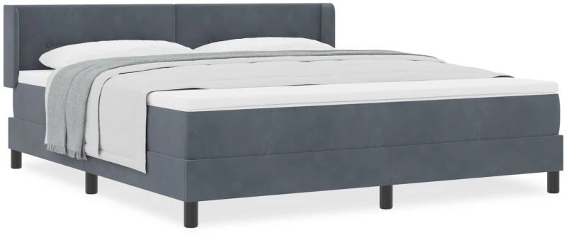 Κρεβάτι Box Spring με Στρώμα vidaXL Γκρι Σκούρο 180x200 εκ. Βελούδο