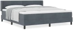 Κρεβάτι Box Spring με Στρώμα vidaXL Γκρι Σκούρο 180x200 εκ. Βελούδο