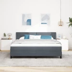 Κρεβάτι Box Spring με Στρώμα vidaXL Γκρι Σκούρο 180x200 εκ. Βελούδο