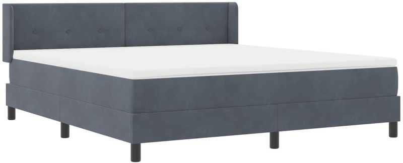 Κρεβάτι Box Spring με Στρώμα vidaXL Γκρι Σκούρο 180x200 εκ. Βελούδο