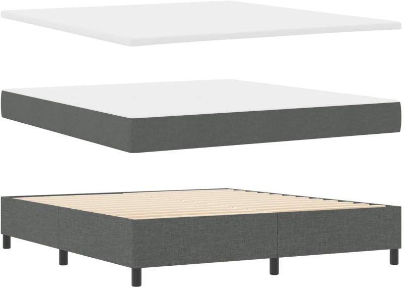 Κρεβάτι Box Spring με Στρώμα vidaXL Σκούρο Γκρι 180x200 εκ ύφασμα