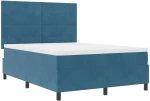 κρεβάτι box spring με στρώμα & LED vitaXL σκούρο μπλε 160x200 εκ βελούδο