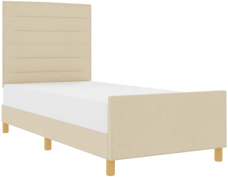 Κρεβάτι vidaXL Κρεμ 100x200 cm Υφασμάτινο