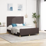 vidaXL Κιβώτιο Κρεβατιού Σκούρο Καφέ 160x200 εκ. Ύφασμα