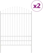 Περίφραξη κήπου vidaXL με καμπύλη κορυφή Λευκή 3,4x2 μ Χάλυβας