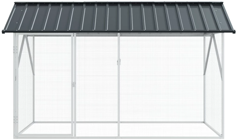 vidaXL Κλουβί πουλιών Ανθρακί 112x227x141 εκ Ατσάλι