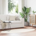 vidaXL Χαλιά Κρεμ Μαλλί 100 x 200 cm Χαλί Χώρου Ωοειδές Μοντέρνο
