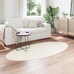 vidaXL Χαλιά Κρεμ Μαλλί 100 x 200 cm Χαλί Χώρου Ωοειδές Μοντέρνο