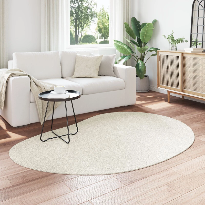 vidaXL Χαλί Κρεμ 140x200 cm Πολυεστέρα Αντιολισθητικό