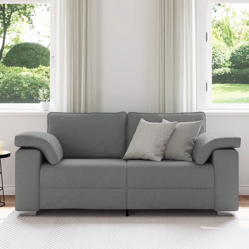 vidaXL Καναπέδες Loveseat Σκούρο Γκρι 140 εκ Υφάσματος