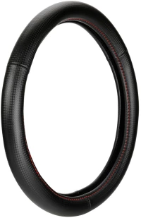 ΚΑΛΥΜΜΑ ΤΙΜΟΝΙΟΥ RACING PREMIUM RED (S) 35/37cm ΣΥΝΘΕΤΙΚΟ ΔΕΡΜΑ SKEENTEX ΜΑΥΡΟ/ΚΟΚΚΙΝΟ/CARBON LOOK LAMPA  - 1 ΤΕΜ.