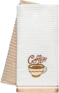 Beauty Home Ποτηρόπανα σετ 2τμχ Coffe Art 8810 40x60 Μπεζ
