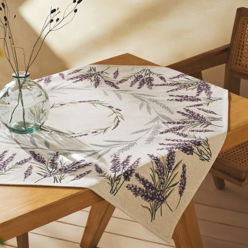 Καρέ Lavender 283 Beige-Lila Gofis Home Βαμβάκι-Πολυέστερ