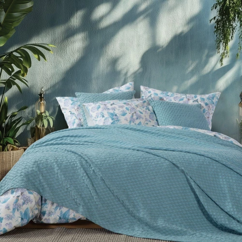 Κουβέρτα Πικέ Elmer Aqua Nef-Nef Homeware Υπέρδιπλo 230x240cm 100% Βαμβάκι