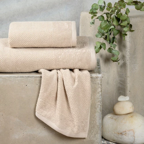 Πετσέτες Haus (Σετ 3τμχ) Beige Melinen Σετ Πετσέτες 70x140cm 100% Βαμβάκι