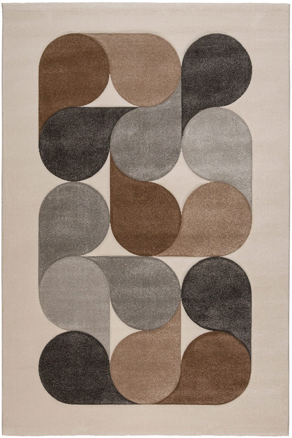 Χαλί City 64208 860 Ecru-Brown-Grey Βιοκαρπέτ 200X290cm