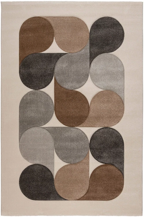 Χαλί City 64208 860 Ecru-Brown-Grey Βιοκαρπέτ 200X290cm