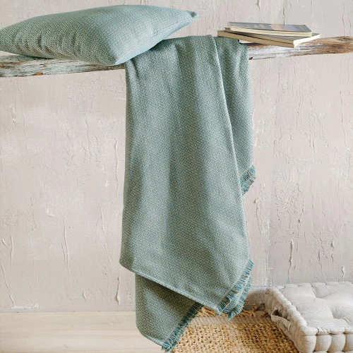 Ριχτάρι Santorini Blue Ρυθμός Τετραθέσιο 180x330cm Βαμβάκι-Πολυέστερ