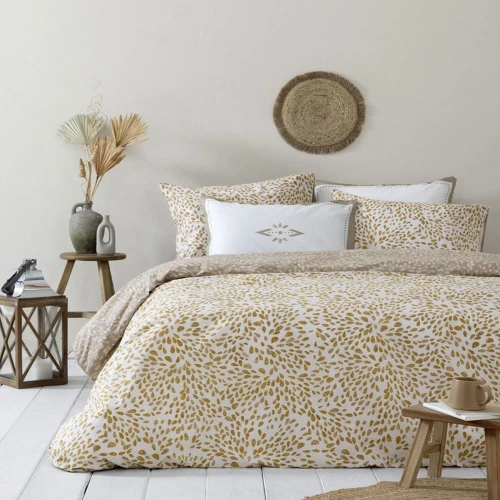 Σεντόνια Kalif (Σετ 3τμχ) Gold-Beige Nima Μονό 170x260cm 100% Βαμβάκι