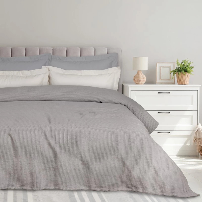Κουβέρτα Πικέ 0496 Grey Das Home King Size 240x260cm Βαμβάκι-Πολυέστερ