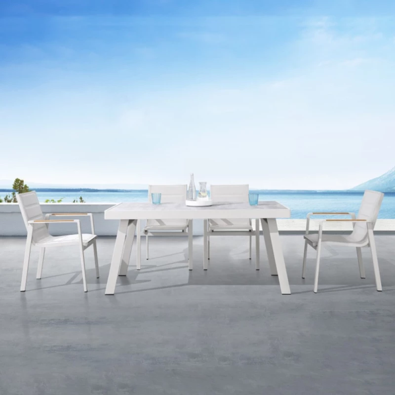 Τραπεζαρία Κήπου Nofi 2.0 01-00-2080 (Σετ 7Τμχ) Grey-Beige 6 Θέσεων
