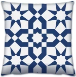 Μαξιλάρι Διακοσμητικό (Με Γέμιση) 417GRV2107 White-Blue Aberto Design 43X43 Polyester,Βαμβάκι