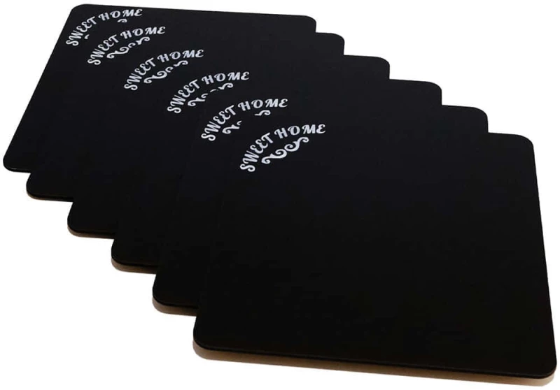Σουπλά (Σετ 6Τμχ) 283PLN1108 27x25x0,3cm Black Hermia Mdf,Ξύλο