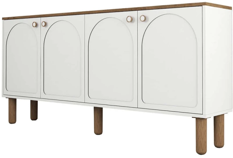 Μπουφές Bohem 845HCT5536 180x35x84cm White Μοριοσανίδα, Μελαμίνη