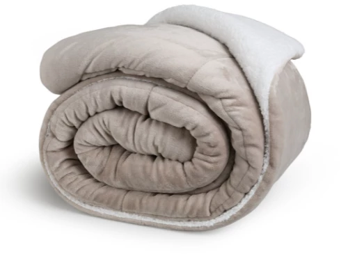 Πολυτελής Κουβέρτα Διπλής Όψης Sherpa  200 x 200 cm Taupe 8720604888287 SleepMed