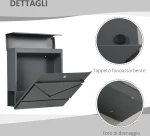 Μεταλλικό Γραμματοκιβώτιο 37 x 10.5 x 37 cm HOMCOM B80-011V00CG