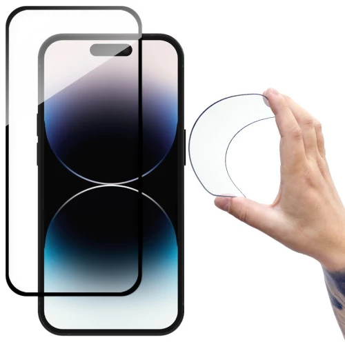 Nano Flexi Hybrid Tempered Glass FULL GLUE για iPhone 13 / 13 Pro / 14 - Μαύρο Πλαίσιο