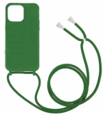 Θήκη Σιλικόνης GREEN ON με Κορδόνι Κολιέ για iPhone 14 Plus - Σκούρο Πράσινο