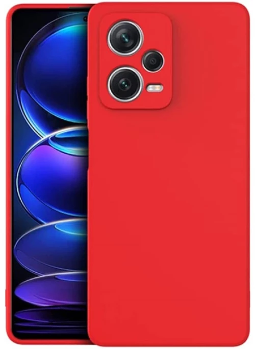 Θήκη TPU Σιλικόνης με Υφασμάτινη Επένδυση για Xiaomi Redmi Note 12 5G / Poco X5 - Κόκκινο