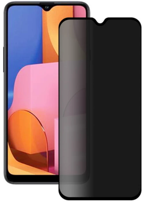 Privacy Tempered Glass / Τζαμάκι Προστασίας Full Glue για Galaxy A22 4G - Φιμέ Μαύρο