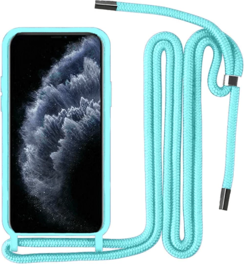 Θήκη Σιλικόνης με Κορδόνι Κολιέ για Samsung Galaxy A22 4G - Γαλάζιο