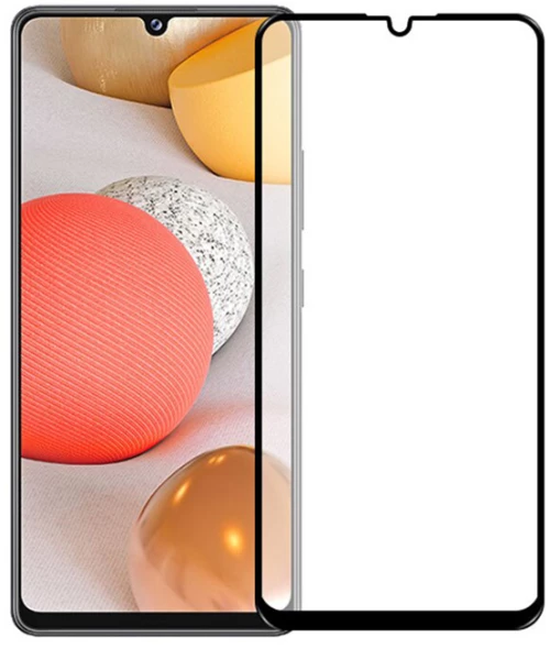 Full Glue Tempered Glass για Galaxy A42 - Μαύρο Πλαίσιο
