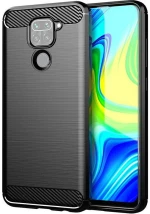 Θήκη TPU Σιλικόνης Carbon Fiber για Xiaomi Redmi Note 9 - Μαύρο