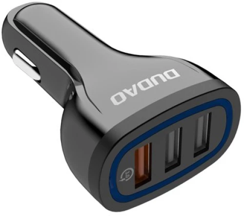 Φορτιστής Αυτοκινήτου DUDAO 2.4A 18W QC 3.0 με 3 Θύρες USB- Μαύρος Μπλε