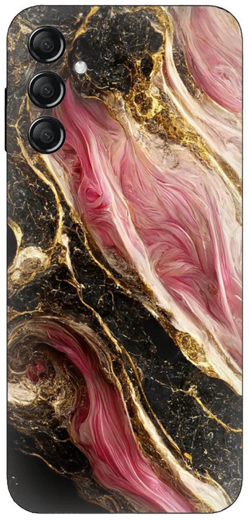 Marble Black-Pink Silicone Case θήκη για Samsung Galaxy M35 5G